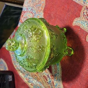 Jennette pressed glass footed candy dish